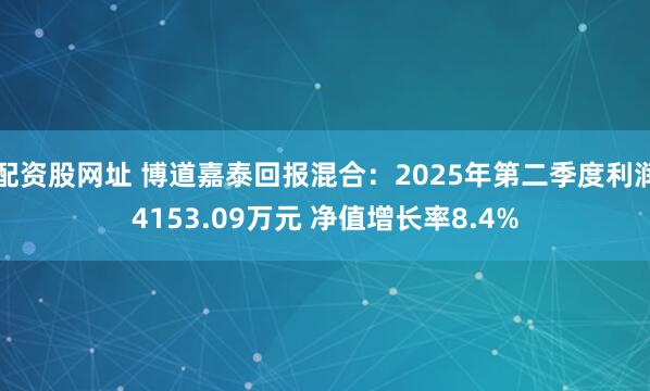 配资股网址 博道嘉泰回报混合：2025年第二季度利润4153.09万元 净值增长率8.4%