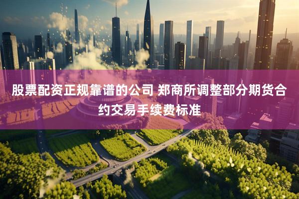 股票配资正规靠谱的公司 郑商所调整部分期货合约交易手续费标准